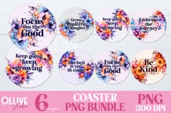 Inspirational Car Coaster PNG | Sublimation Coaster Bundle Product Image 1