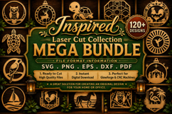 120 Inspired Laser Cut SVG Bundle | Mega Wood Craft Cut File Product Image 1
