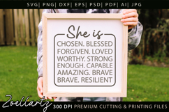 She Is Strong Kind Christian Quote SVG Women Empowerment SVG Product Image 2