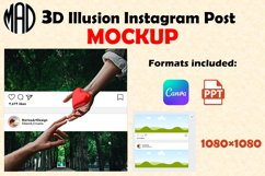 3D Illusion Post Template Mockup for Social Media Product Image 1