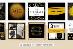 Black &amp; Gold Instagram Post Template Editable Gold Aesthetic Product Image 9