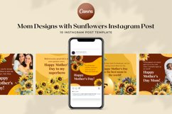 Bright Yellow Mothers Day Sunflowers Instagram Post Canva Product Image 2