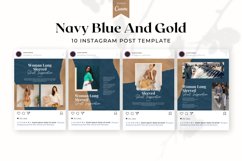 Navy Blue and Gold Instagram Post, Canva Templates Product Image 3
