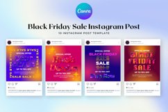 Black Friday Sale Holographic Instagram Post Canva Template Product Image 2