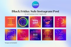 Black Friday Sale Holographic Instagram Post Canva Template Product Image 3