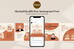 Mental Health Day Instagram Post Canva Template Product Image 3