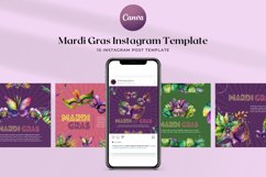 Mardi Gras Instagram Canva Template Product Image 1