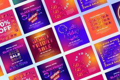 Black Friday Sale Holographic Instagram Post Canva Template Product Image 4
