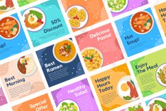 Flat Food Vector Instagram Canva Templates Product Image 3