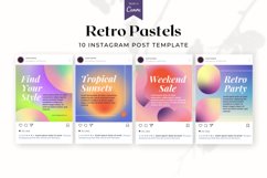 Retro Pastels Instagram Canva Template Product Image 4
