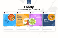 Flat Food Vector Instagram Canva Templates Product Image 2