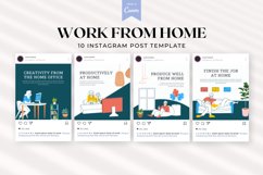 Work From Home Instagram Post Template, Canva Templates Product Image 4