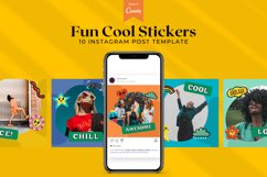 Trendy cartoon instagram posts, Canva Templates Product Image 1