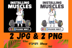 Installing Muscles Please Wait Png, Funny Workout Png Product Image 1
