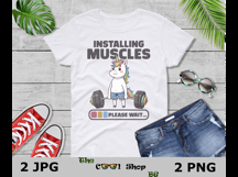 Installing Muscles Please Wait Png, Funny Workout Png Product Image 3