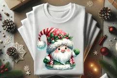 Cute Gnome Santa Watercolor Christmas Clipart Product Image 3