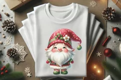 Cute Gnome Santa Watercolor Christmas Clipart Product Image 3