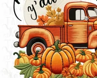 Happy Fall Y'all Truck PNG Instant Sublimation Download Product Image 3