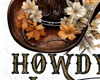 Western Howdy PNG Sublimation Design Download - Cowboy Hat Product Image 2