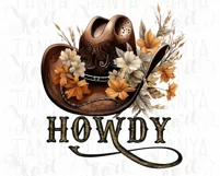 Western Howdy PNG Sublimation Design Download - Cowboy Hat Product Image 3