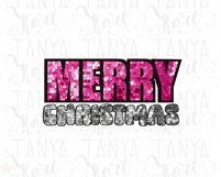 Merry Christmas Sequin Glitter Letters - Pink and Gray Product Image 8