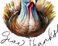 Give Thanks PNG Turkey Illustration, Turkey Day Sublimation Product Image 4