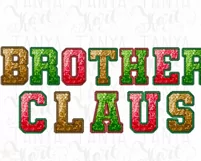 Brother Claus Christmas PNG File, Sequin Letters Faux Product Image 4