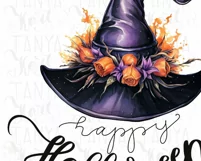 Happy Halloween, Spooky Season Witch Hat PNG Sublimation Product Image 7
