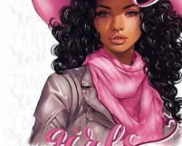 Pink Retro Western Black Cowgirl Product Image 2