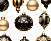 Black Christmas Ball Ornaments, Aesthetic Art Prints Product Image 9