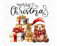 Christmas Scene Bear with Gifts Sublimation PNG Designs Product Image 6