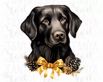 Black Retriever Christmas PNG Instant Download,Christmas Dog Product Image 9