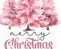 Merry Christmas PNG: Pink Tree Design for Sublimation Product Image 5