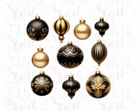 Black Christmas Ball Ornaments, Aesthetic Art Prints Product Image 10