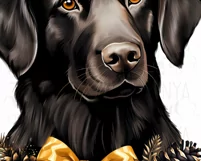 Black Retriever Christmas PNG Instant Download,Christmas Dog Product Image 10