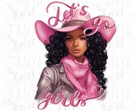 Pink Retro Western Black Cowgirl Product Image 3