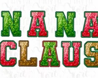 Nana Claus Faux Sequin for Sweatshirt, Sublimation Design Product Image 6
