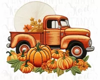 Digital Download Pumpkin Truck PNG Product Image 6