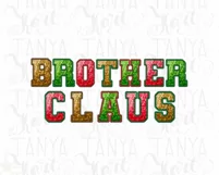 Brother Claus Christmas PNG File, Sequin Letters Faux Product Image 5
