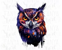 Purple Owl PNG Sublimation Instant Download Product Image 8