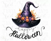 Happy Halloween, Spooky Season Witch Hat PNG Sublimation Product Image 8