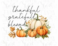 Thankful Grateful Blessed PNG Digital Download Art Product Image 4