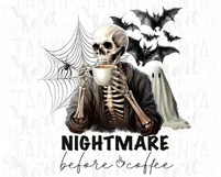 Nightmare Before Coffee PNG, Spooky Season Halloween Product Image 6