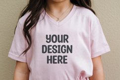 Female model white t-shirt mockup Product Image 1