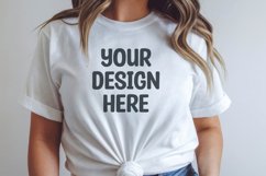 Female model white t-shirt mockup Product Image 1