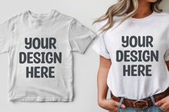 Female model white t-shirt mockup Product Image 1