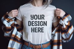 Female model white t-shirt mockup Product Image 1
