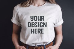 Female model white t-shirt mockup Product Image 1