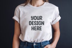 Female model white t-shirt mockup Product Image 1