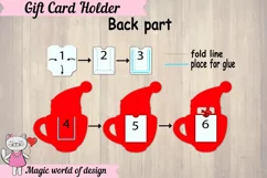Christmas Panda gift card holder SVG, paper cut layered Product Image 3